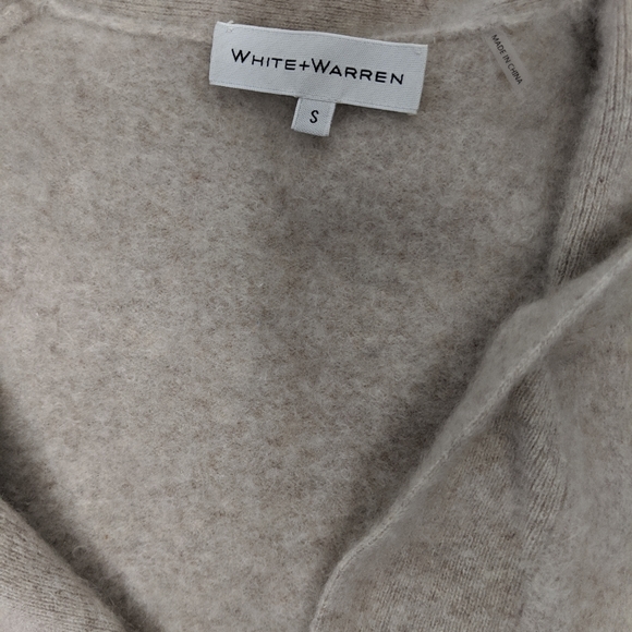 White+Warren Cream Cashmere Open Front Cardigan - Picture 4 of 8